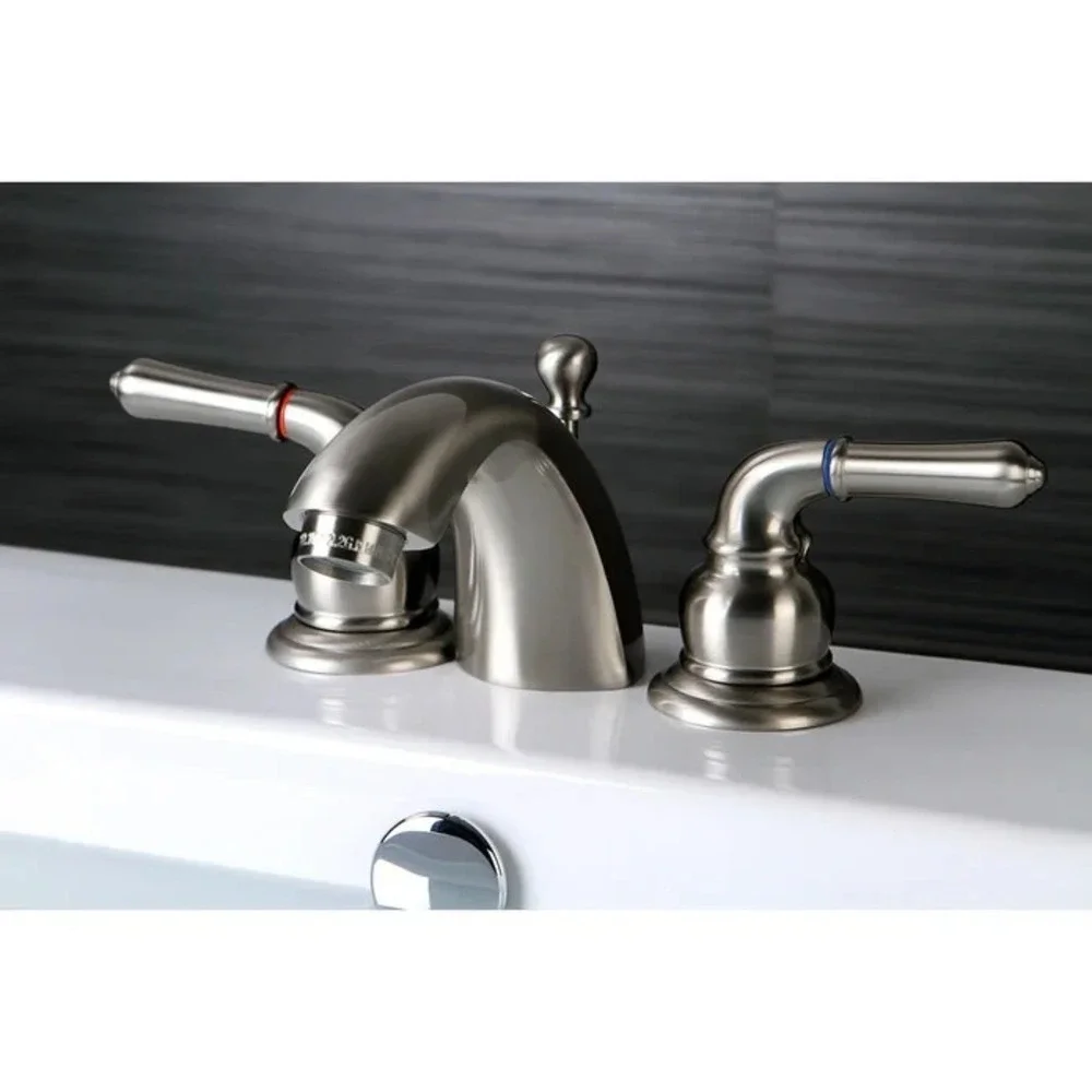 Kingston Brass KS295 Naples 1.2 GPM Mini-Widespread Bathroom - Brushed Nickel -